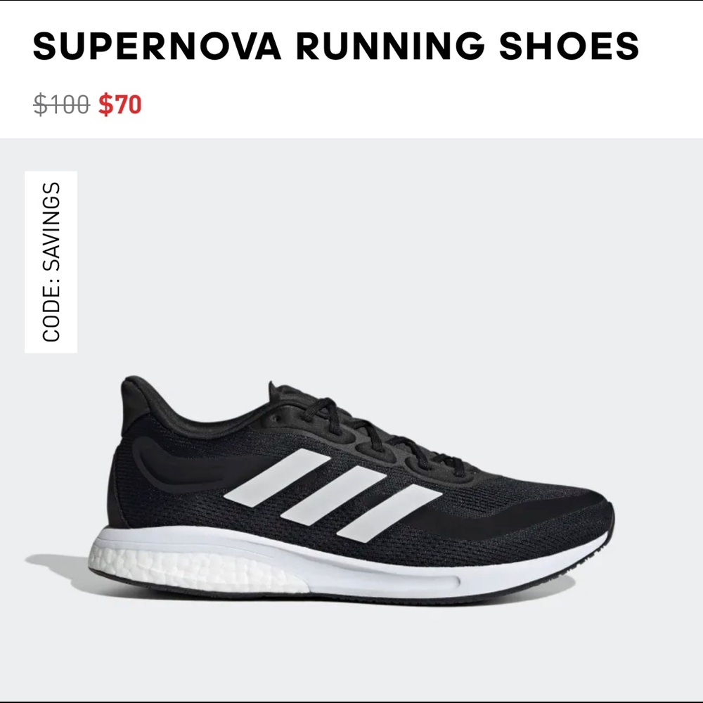 Adidas supernova running shoe